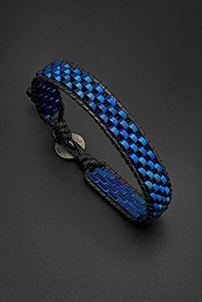 Seven Art Jewelry سوار من الحجر الطبيعي بلون أزرق من حجر الهيماتيت بتصميم الخ...