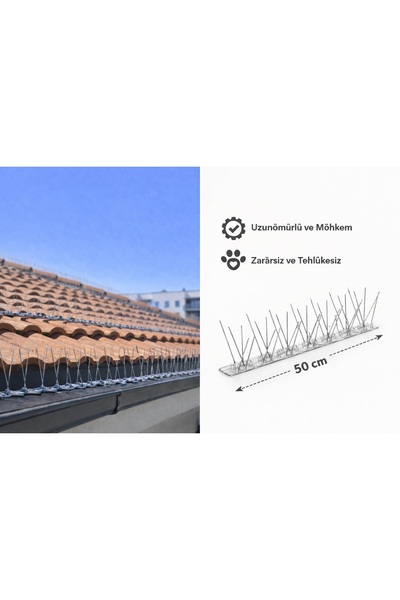 Flexible Bird Protection Strip (4 Pieces – Total 2 Metres) Balkon,Teras,Çatı,Klima Üstü Kuş Önleyici