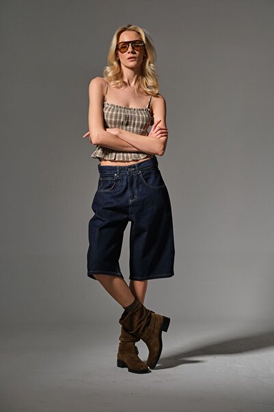 Maule Loose Fit Άνετο Jean Jeans Loose γυναικείο σορτς κάτω από το γόνατο @Ta...