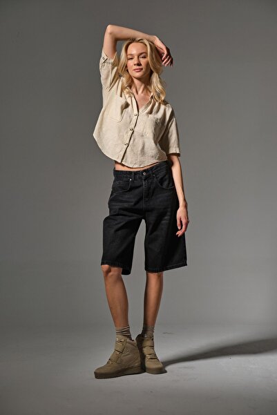 Maule Loose Fit Άνετο Jean Jeans Loose γυναικείο σορτς κάτω από το γόνατο @Ta...