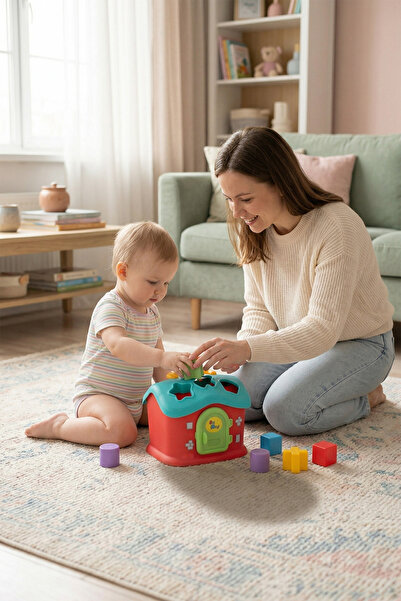 Ogi Mogi Toys Bul-Tak Ev – 13 Parça Eğitici Geometrik Şekil Eşleştirme Seti