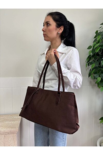 Women's Model Oversized Suede Bag