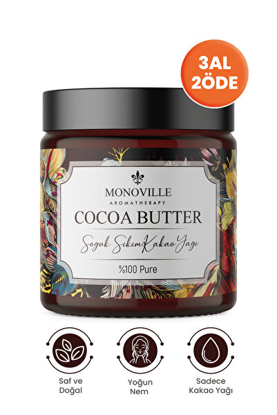 Monoville Kakao Yağı 100 ml Soğuk Sıkım Saf Ve Doğal (Cacao Butter)