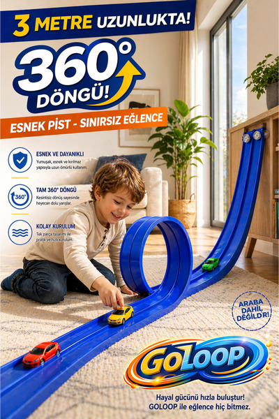 hak-iş oyuncak GOLOOP 3 Metre Döngülü Yarış Pisti