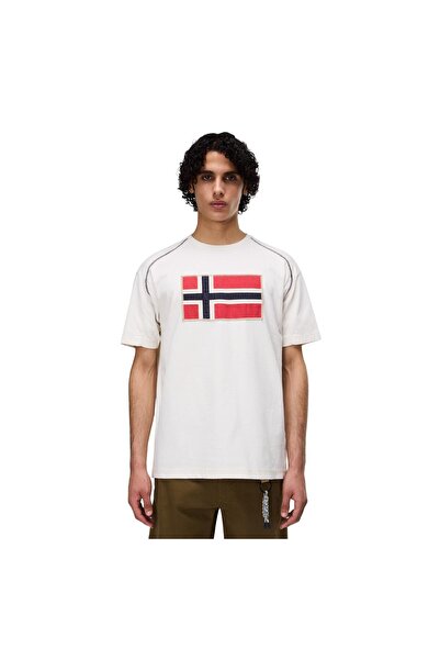 Napapijri P0A4ICLN1A1-R S-Reflect Ss Erkek T-Shirt Beyaz