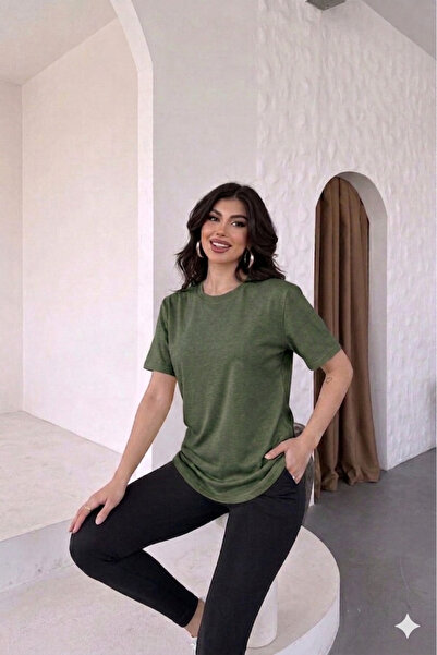 ribana Γυναικείο T-Shirt με λαιμόκοψη ποδηλάτου, βασικό, κοντομάνικο, κανονικ...