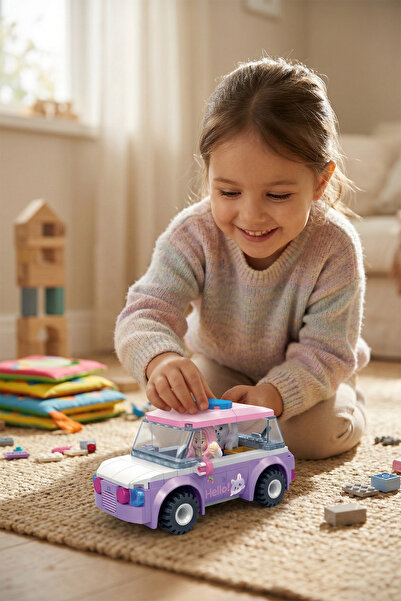 Ogi Mogi Toys Kız Arabası Eğitici Blok Seti – 136 Parça Yaratıcı Tasarım ve A...