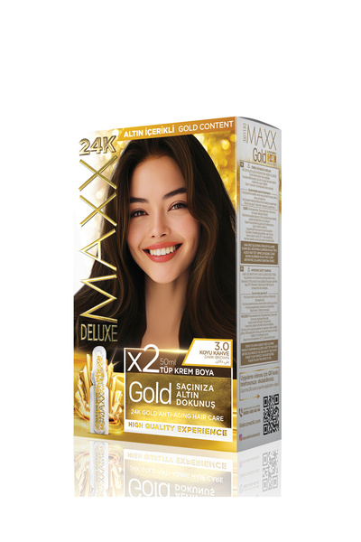 MAXX DELUXE Golden Beauty Set Saç Boyası 3.0 Koyu Kahve