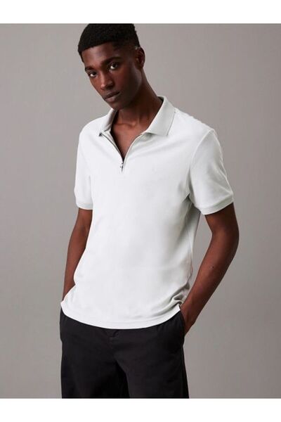 Calvin Klein Men's Smooth Cotton Welt Zip Polo Polo T-Shirt