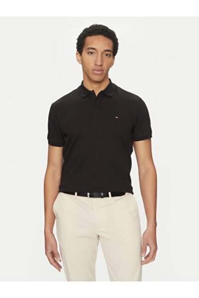 Tommy Hilfiger SİYAH LOGOLU ERKEK POLO T-SHIRT