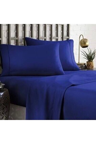 METİNEV Double Blue Cotton Duvet Cover Set