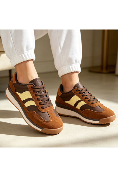 Tmall Pantofi sport pentru femei, din piele întoarsă, TM1D1445, maro