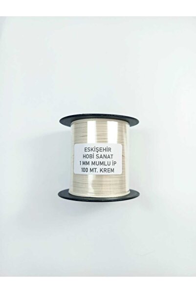 Eskişehir hobi sanat Κρέμα 1,0 χιλιοστά 100 μέτρα Κερωμένο νήμα δερμάτινο νήμ...