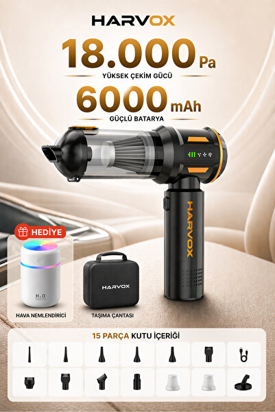 SEYUTECH 18000pa Güçlü Vakum Araç Süpürgesi Taşınabilir Çantalı 6000mAh Batar...