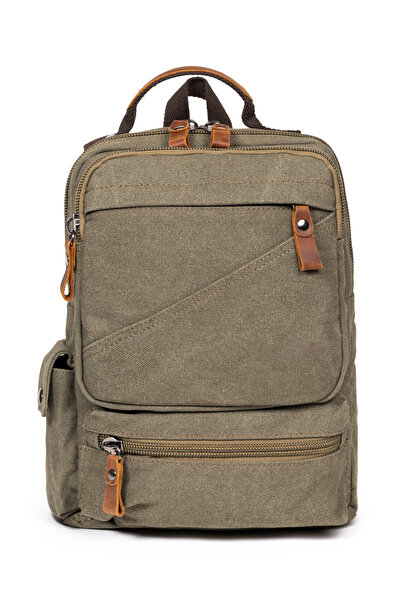 Necati Çanta Unisex τσάντα πλάτης και χιαστί από ύφασμα καμβά πολλαπλών θέσεω...