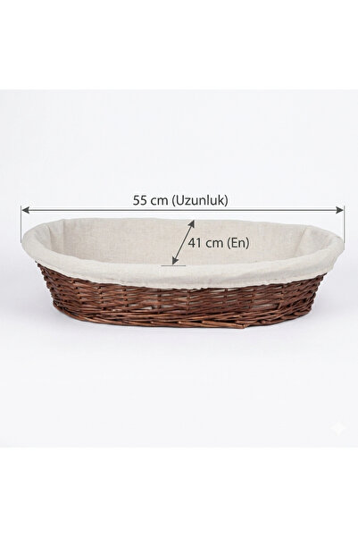 artizanmutfak Hasır Bezli Oval Hamur Mayalama Sepeti | Ekmek Sepeti 55 Cm (ES...