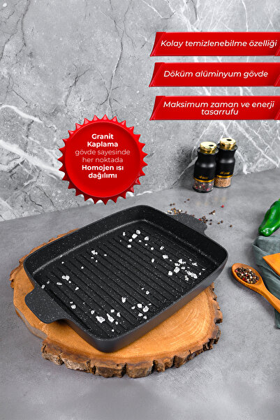 Aryıldız Pro Gradegrill Tava 30x25 Cm Gri
