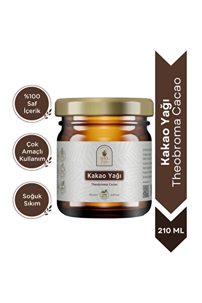 Sera Natura Kakao Yağı 210 ml. %100 Saf - Doğal Nemlendirici & Yenilebilir Sa...