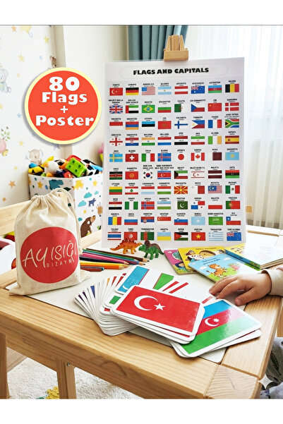 Ayışığı Dizayn Σημαίες και Πρωτεύουσες Χωρών - Εκπαιδευτικές Κάρτες Παιχνιδιο...