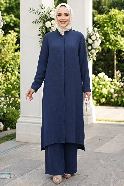 N.S NEVA STYLE Μπλε ναυτικό τριπλό κοστούμι με κουμπιά 76591L