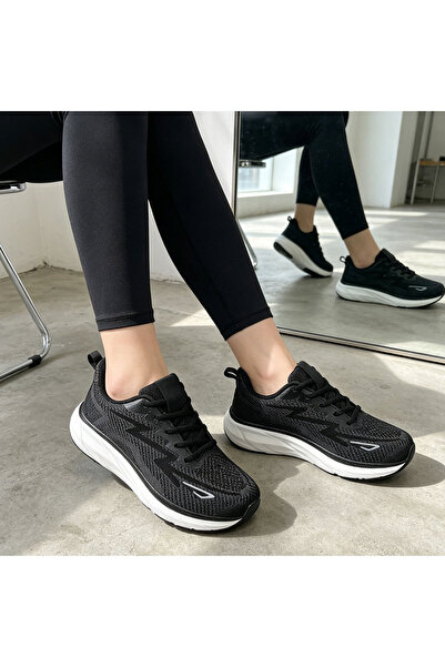 Tmall Pantofi sport de dama,0145,usori,din material textil,Negru cu Alb