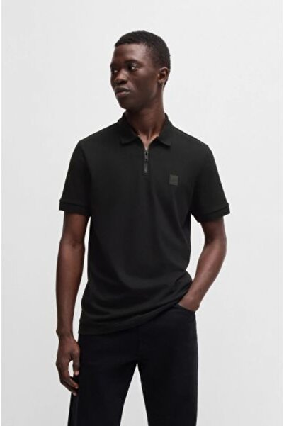 BOSS Siyah Erkek Polo T-Shirt Passerzip