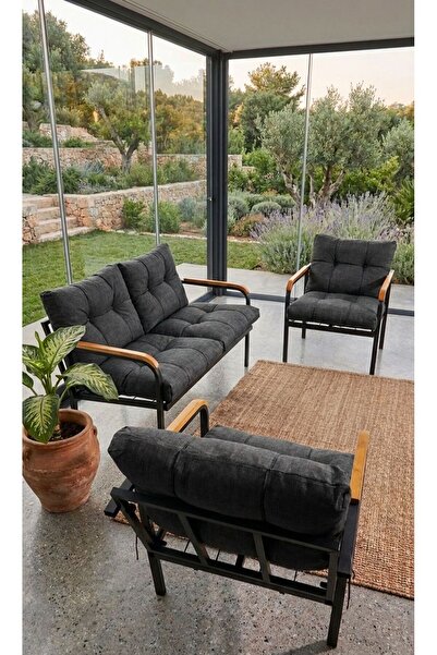Madame Home Antrasit Orkide Oturma Grubu 2-1-1