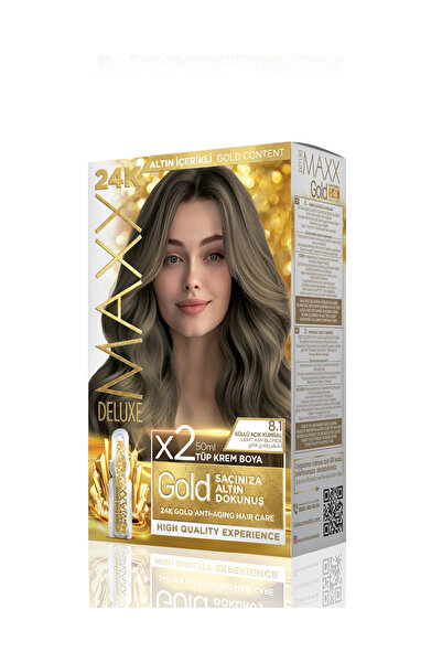 MAXX DELUXE Golden Beauty Set Saç Boyası 8.1 Küllü Açık Kumral