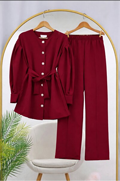 MODA VEDAT Tunica cu mâneci balon pentru femei - Costum de scuba cu pantaloni...