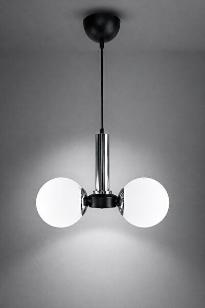 MINIMAL ETICARET VE BILGI TEKNOLOJILERI Globe Black & Silver DUAL Plafonyer B...
