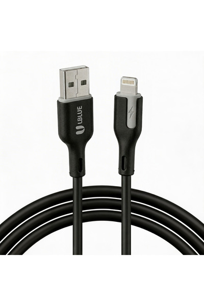 UBLUE كابل USB-A إلى Lightning، مصنوع من مادة TPE، بطول 1 متر، أسود، متوافق م...