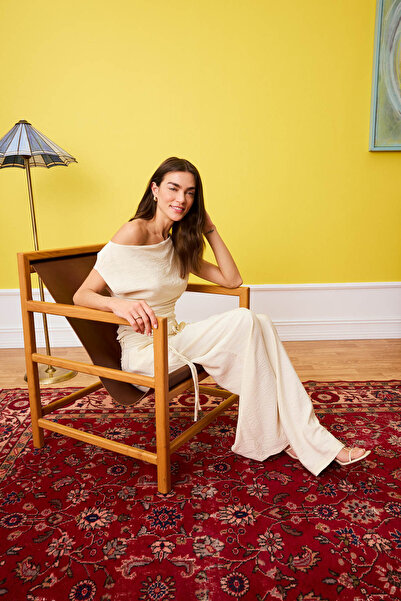 DeFacto Εφαρμοστή μπλούζα με λαιμόκοψη καγιάκ H0351AX26SP