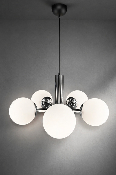 MINIMAL ETICARET VE BILGI TEKNOLOJILERI Globe Black & Silver Penta Plafonyer ...