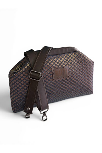 Nuggita Secret Scholarship Clutch Τσάντα χειρός / ώμου Ναυτικό μπλε/χάλκινο ύ...