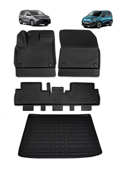 RICH OTO PASPAS Fiat Doblo Proace City 3D HAVUZLU PASPAS 3D BAGAJ HAVUZU SET ...