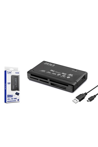 HADRON HDX7012 USB All in One Kart Okuyucu CF SD MicroSD MS XD M2 480 Mbps Siyah