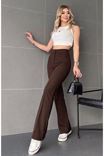 glanour Γυναικείο ψηλόμεσο κλασικό μαύρο υφασμάτινο παντελόνι New Season