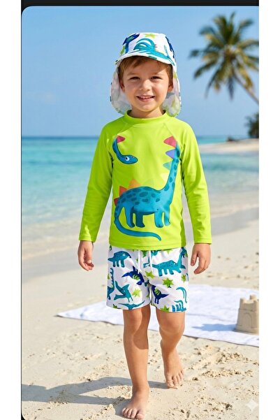 gnygiyim Αντηλιακό καπέλο και σορτς θαλάσσης με σχέδια χαρακτήρων, σετ μαγιό ...