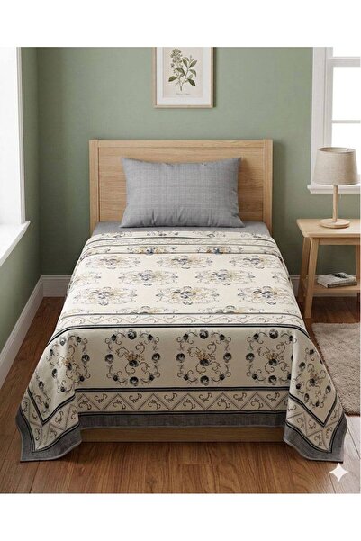 ŞENER HOME Μπουκέτο Σετ Πικέ Μονό με Σεντόνι και Ελαστικό - Γκρι