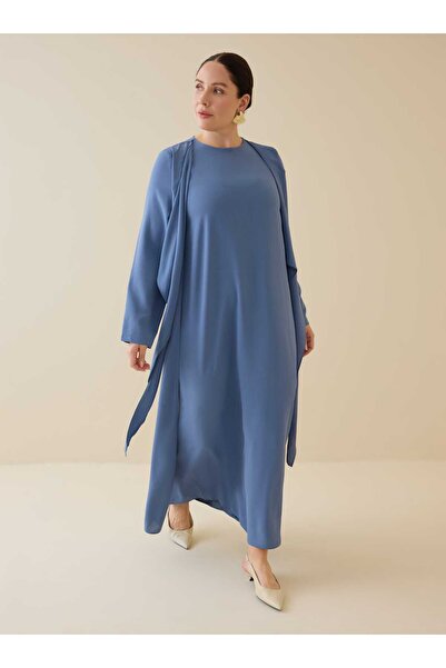 ALİA Φόρεμα μεγάλου μεγέθους με λεπτομέρεια δεσίματος - Σκούρο ινδικό -