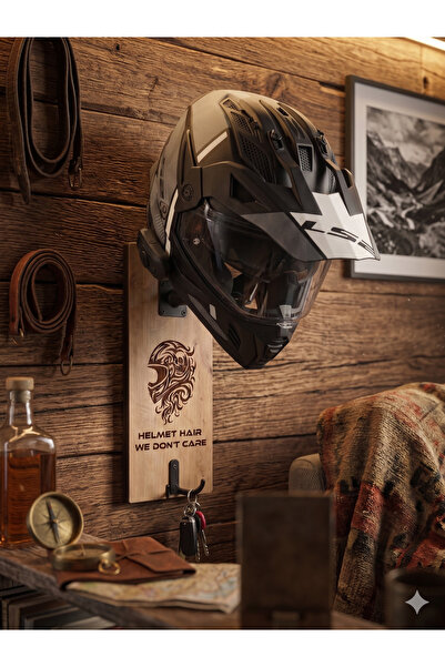 cave Tekli Kask Askılığı - -helmet Hair We Dont Care - Safir Meşe Desen-