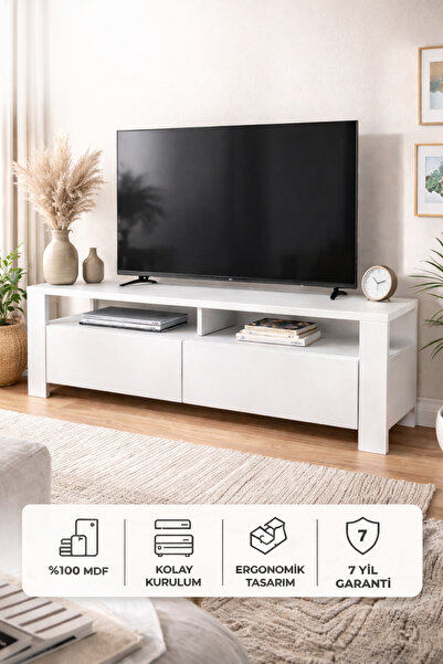 VENATTO Mocca Tv Ünitesi Beyaz (%100MDF)
