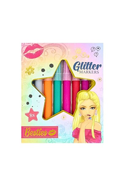 Besties Set de 8 markere cu sclipici, prietene dragi, strălucește și coloreaz...