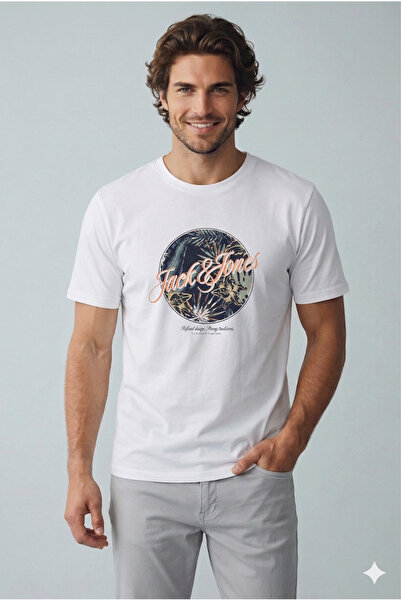 Jack & Jones Jjhonolulu Shape muška bela majica 12288088
