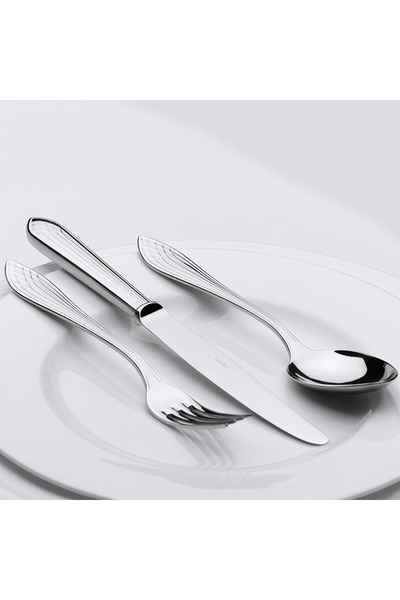 Jumbo 4100 طقم سكاكين وشوكة وملعقة مكون من 84 قطعة لـ 12 شخصًا