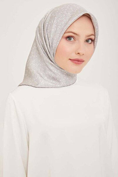 Belli Eșarfă din mătase twill - 4001-04 Argintiu