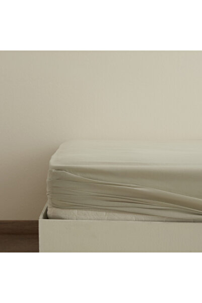 Karaca Home Double Basic 100% βαμβακερό ελαστικό σεντόνι Sage