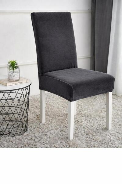 Buem Velvet Lycra Κάλυμμα Καρέκλας Κάλυμμα Καρέκλας 1 Τεμάχιο (ΑΝΘΡΑΚΙΤΙΚΟ-ΣΚ...