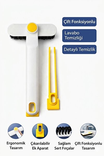 ARVALE Çift İşlevli Lavabo Temizleme Fırçası Derz ve Köşe Temizleme Aparatlı ...