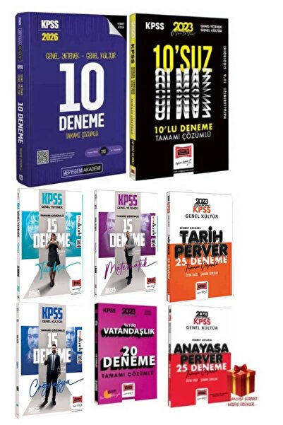 Pegem Akademi Yayıncılık 2026 Pegem KPSS 10 Deneme+Yargı GYGK 10 Deneme+GYGK ...